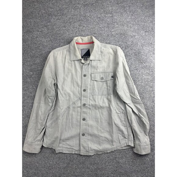 Volcom Shirt Mens Medium Gray Down The Hatchet Long Sleeve Button Front - Picture 1 of 7